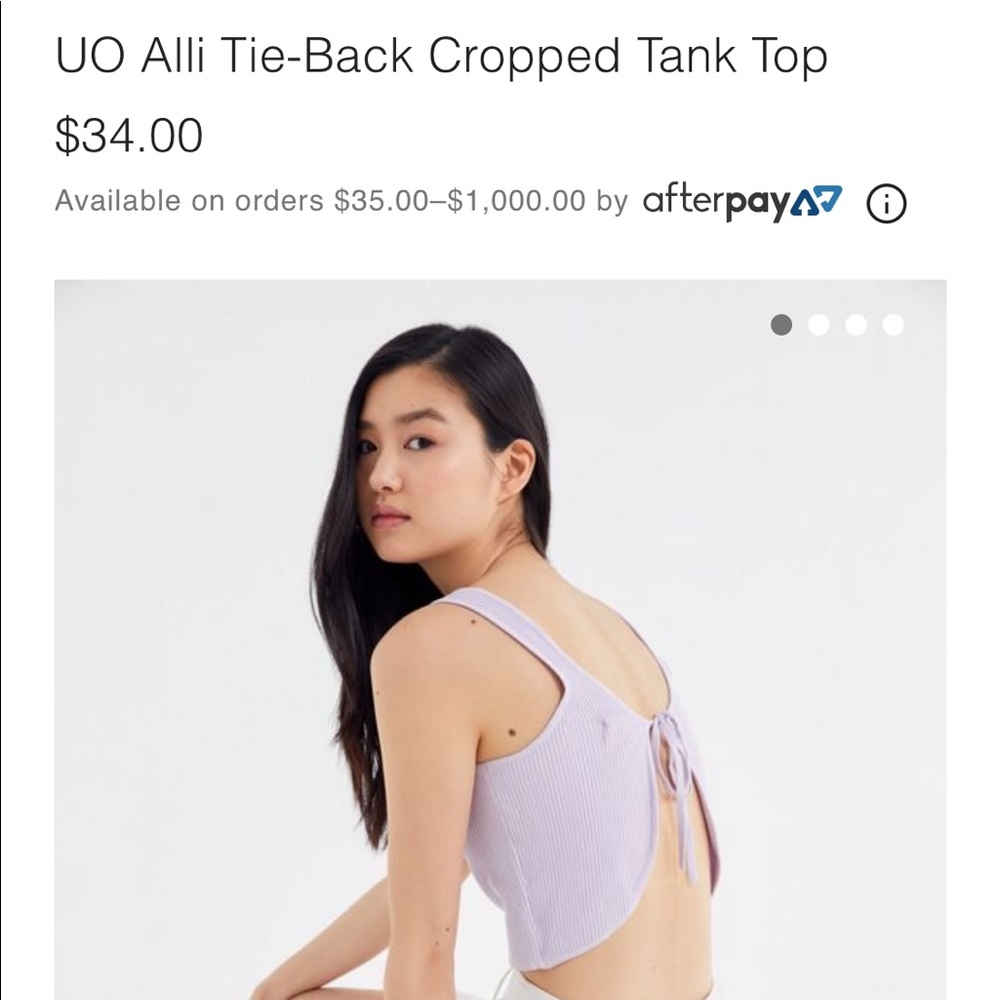 UO Alli Tie-Back Crop Top - SMALL